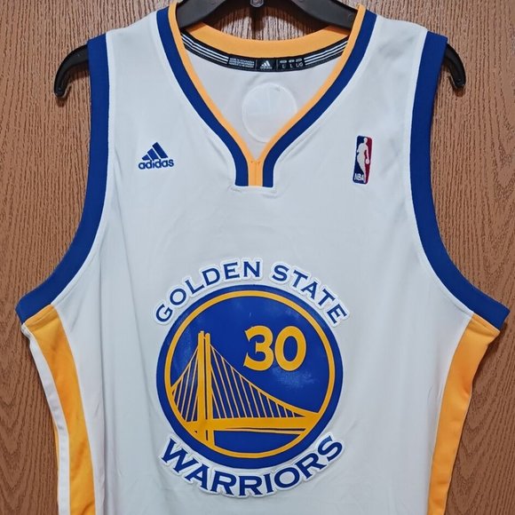 adidas Other - Adidas (Steph Curry)-(Warriors)-(Jersey)-(White/Yellow)-(Pre-owned)-(Size-L)-$98